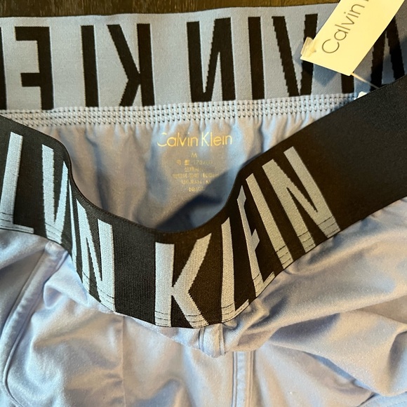 Calvin Klein Sky Blue Trunks with Black Logo Waistband - Picture 3 of 3